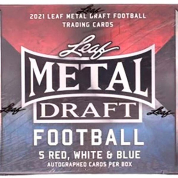 2022 Leaf Metal Draft Football 10 Red, White, and Blue Box Case